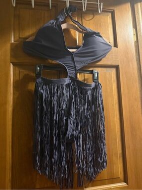 Women’s Fringe bottom one -Piece Swimsuit in gray